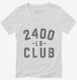 2400lb Club white Womens V-Neck Tee