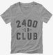 2400lb Club grey Womens V-Neck Tee