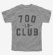 700lb Club grey Youth Tee