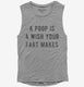 A Poop Is A Wish Your Fart Makes grey Womens Muscle Tank