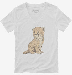 Adorable Cheetah Womens V-Neck Shirt