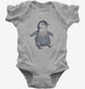 Adorable Happy Penguin grey Infant Bodysuit