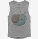 Adorable Happy Snail grey Womens Muscle Tank