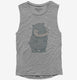 Adorable Smiling Hippo grey Womens Muscle Tank