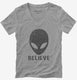 Alien Believe  Womens V-Neck Tee