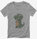 Alligator Graphic grey Womens V-Neck Tee