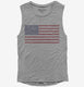 American Flag grey Womens Muscle Tank