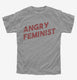Angry Feminist grey Youth Tee