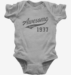Awesome Since 1937 Birthday Baby Bodysuit