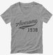 Awesome Since 1938 Birthday  Womens V-Neck Tee