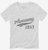 Awesome Since 1957 Birthday Womens Vneck Shirt 666x695.jpg?v=1700351574