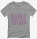 Babes For Trump grey Womens V-Neck Tee