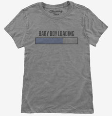 Baby Boy Loading Maternity Humor Womens T-Shirt