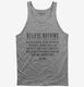 Believe Nothing Buddha Quote  Tank