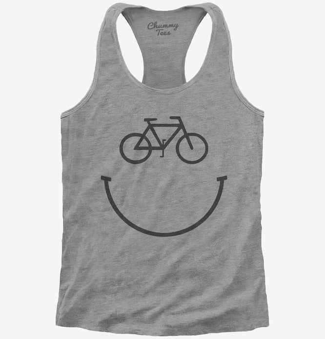 Bicycle Smiling Face Cycling Happy Face Womens Racerback Tank