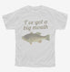 Big Mouth Bass white Youth Tee