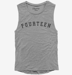 Birthday Number Fourteen Womens Muscle Tank