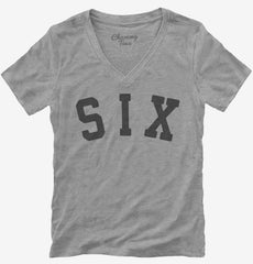 Birthday Number Six Womens V-Neck Shirt