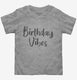 Birthday Vibes grey Toddler Tee