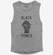Black Power Fist grey Womens Muscle Tank