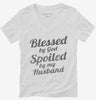 Blessed By God Spoiled By My Husband Womens Vneck Shirt 666x695.jpg?v=1700490500