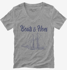 Boats and Hoes Womens V-Neck Shirt