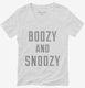 Boozy And Snoozy white Womens V-Neck Tee