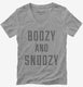 Boozy And Snoozy grey Womens V-Neck Tee