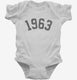 Born In 1963 white Infant Bodysuit
