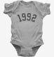 Born In 1992 grey Infant Bodysuit