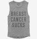 Breast Cancer Sucks grey Womens Muscle Tank