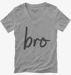 Bro Cursive Womens V-Neck Shirt