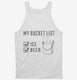 Bucket List Beer Ice Funny Beach Party white Tank