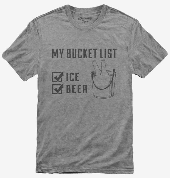 Bucket List Beer Ice Funny Beach Party T-Shirt