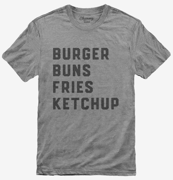 Burger Buns Fries Ketchup T-Shirt