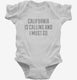 California Is Calling and I Must Go white Infant Bodysuit