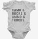 Camo Bucks Ammo Trucks white Infant Bodysuit
