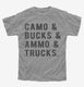 Camo Bucks Ammo Trucks grey Youth Tee