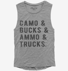 Camo Bucks Ammo Trucks Womens Muscle Tank