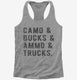 Camo Bucks Ammo Trucks grey Womens Racerback Tank