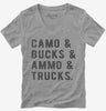 Camo Bucks Ammo Trucks Womens Vneck