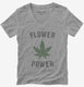 Cannabis Flower Power  Womens V-Neck Tee