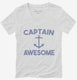 Captain Awesome white Womens V-Neck Tee