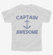 Captain Awesome white Youth Tee