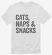 Cats Naps and Snacks white Mens