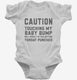 Caution Maternity Touching my Baby Bump white Infant Bodysuit