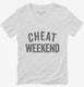 Cheat Weekend white Womens V-Neck Tee