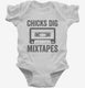 Chicks Dig Mixtapes white Infant Bodysuit