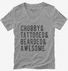 Chubby Tattooed Bearded And Awesome Womens Vneck