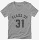 Class Of 2031 grey Womens V-Neck Tee